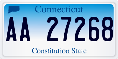 CT license plate AA27268