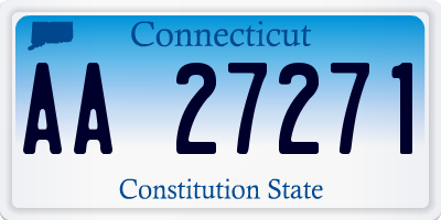 CT license plate AA27271