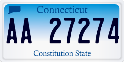 CT license plate AA27274