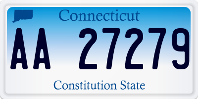 CT license plate AA27279