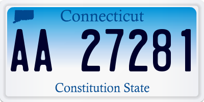 CT license plate AA27281