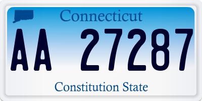 CT license plate AA27287