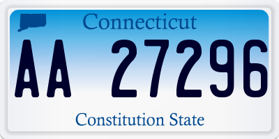 CT license plate AA27296