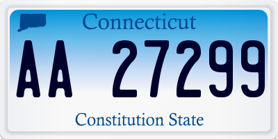 CT license plate AA27299
