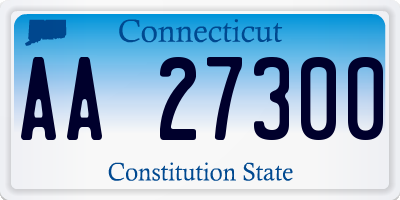 CT license plate AA27300