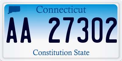 CT license plate AA27302