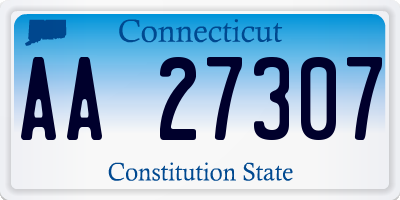 CT license plate AA27307