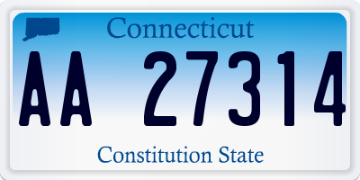 CT license plate AA27314