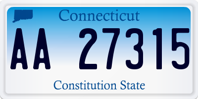 CT license plate AA27315