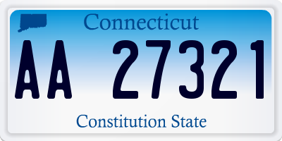 CT license plate AA27321