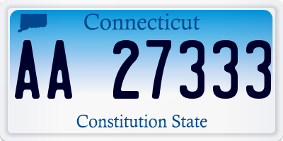 CT license plate AA27333