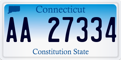 CT license plate AA27334