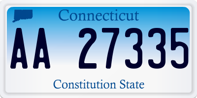 CT license plate AA27335