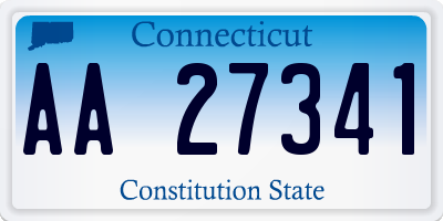 CT license plate AA27341