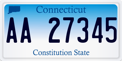 CT license plate AA27345