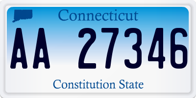 CT license plate AA27346