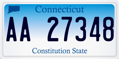 CT license plate AA27348