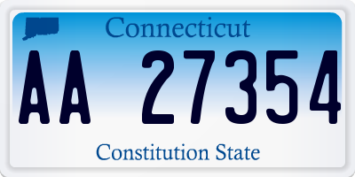 CT license plate AA27354