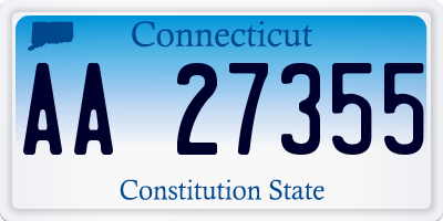 CT license plate AA27355