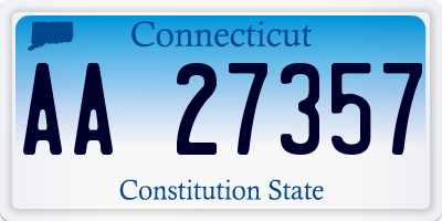 CT license plate AA27357