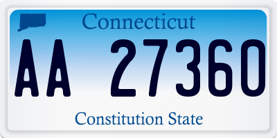 CT license plate AA27360