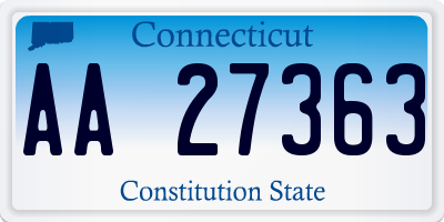 CT license plate AA27363