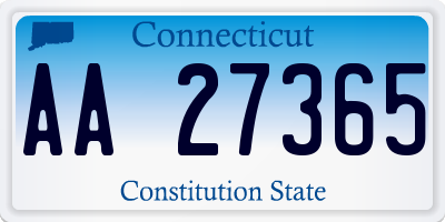 CT license plate AA27365