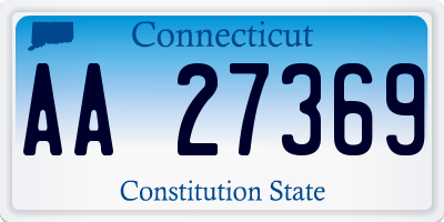 CT license plate AA27369