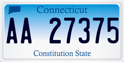 CT license plate AA27375