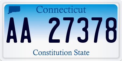 CT license plate AA27378