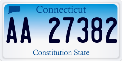 CT license plate AA27382