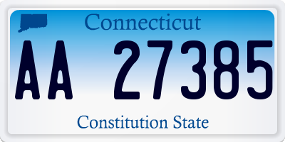 CT license plate AA27385