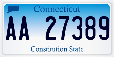 CT license plate AA27389