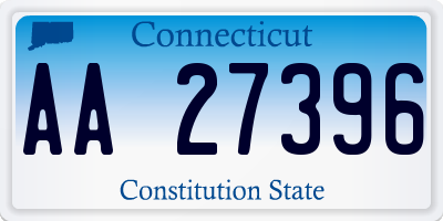 CT license plate AA27396