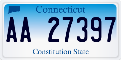 CT license plate AA27397