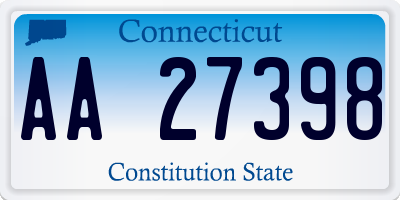 CT license plate AA27398