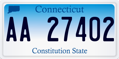 CT license plate AA27402