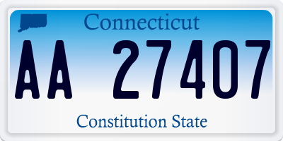 CT license plate AA27407