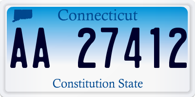 CT license plate AA27412