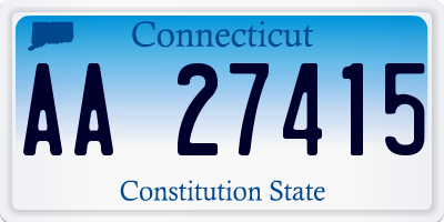 CT license plate AA27415