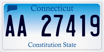 CT license plate AA27419