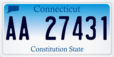 CT license plate AA27431
