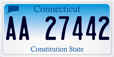 CT license plate AA27442