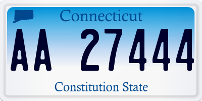 CT license plate AA27444