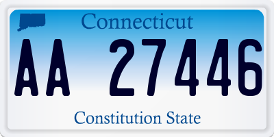 CT license plate AA27446