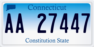 CT license plate AA27447