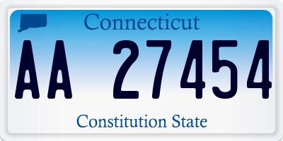 CT license plate AA27454