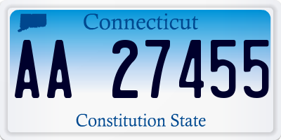 CT license plate AA27455