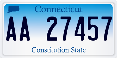 CT license plate AA27457