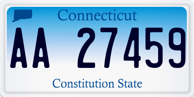 CT license plate AA27459